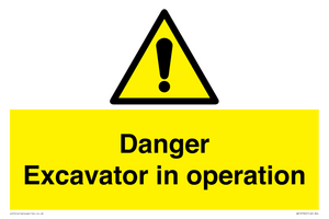 Danger Excavator in operation